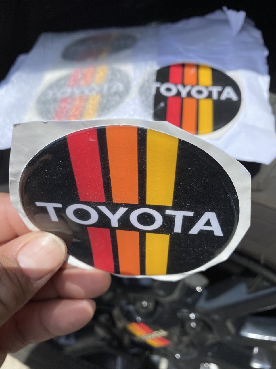 Toyota hubcap deals stickers