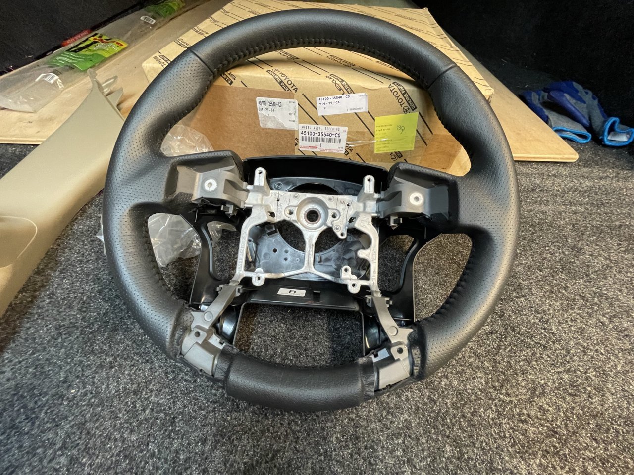 SOLDleather steering wheel driver side grab handle | Toyota Tundra Forum