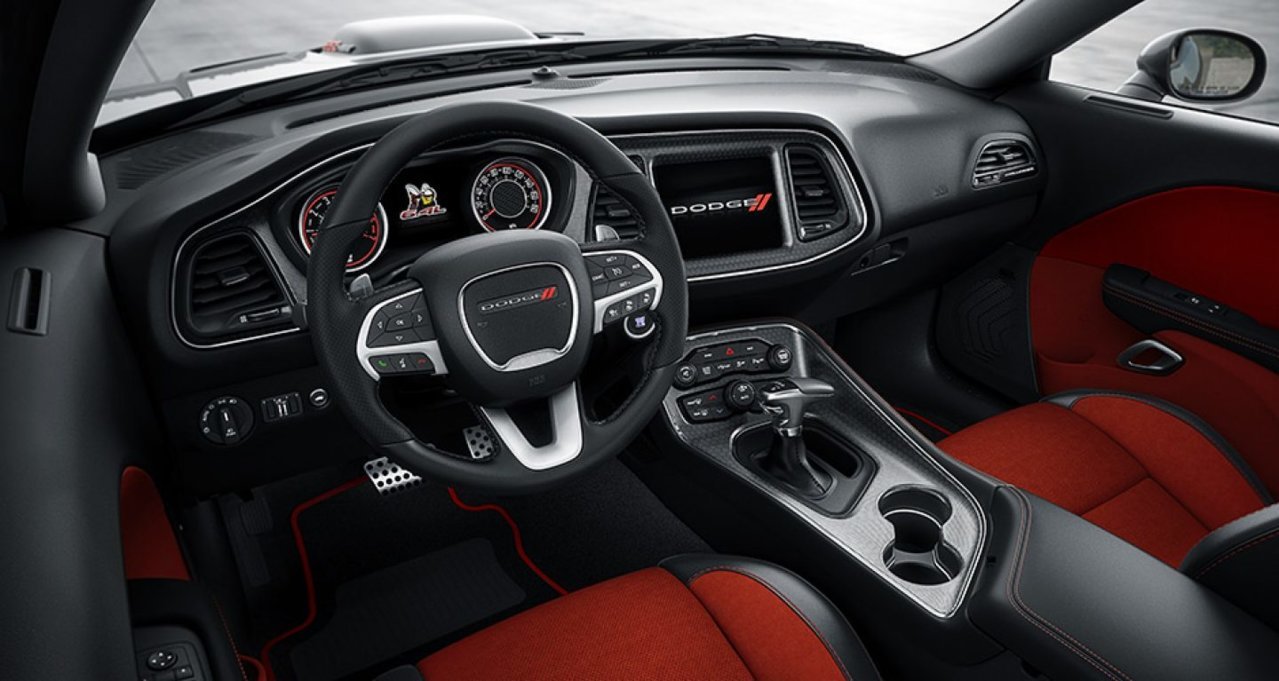 2017 Dodge Challenger Interior Dash Red and Black.jpg