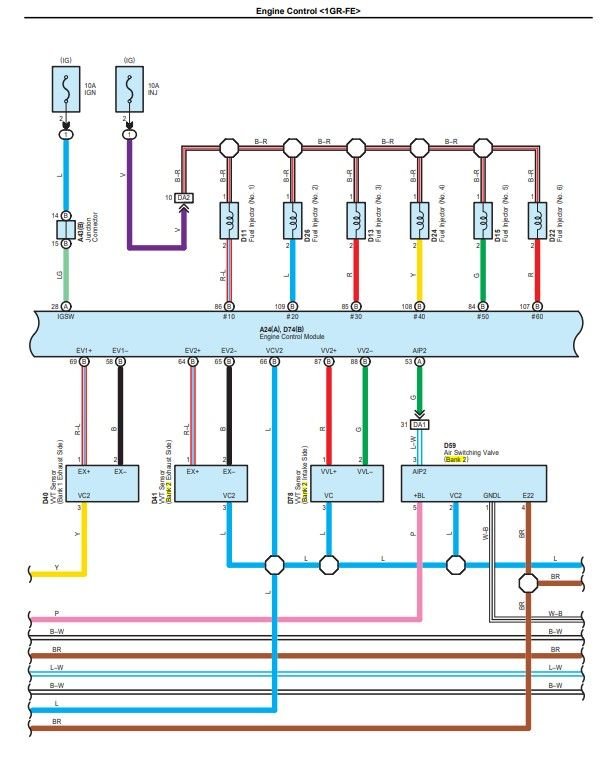 Wiring diagram for a 2012 Secondary Air Switching Valve bank 2 ...