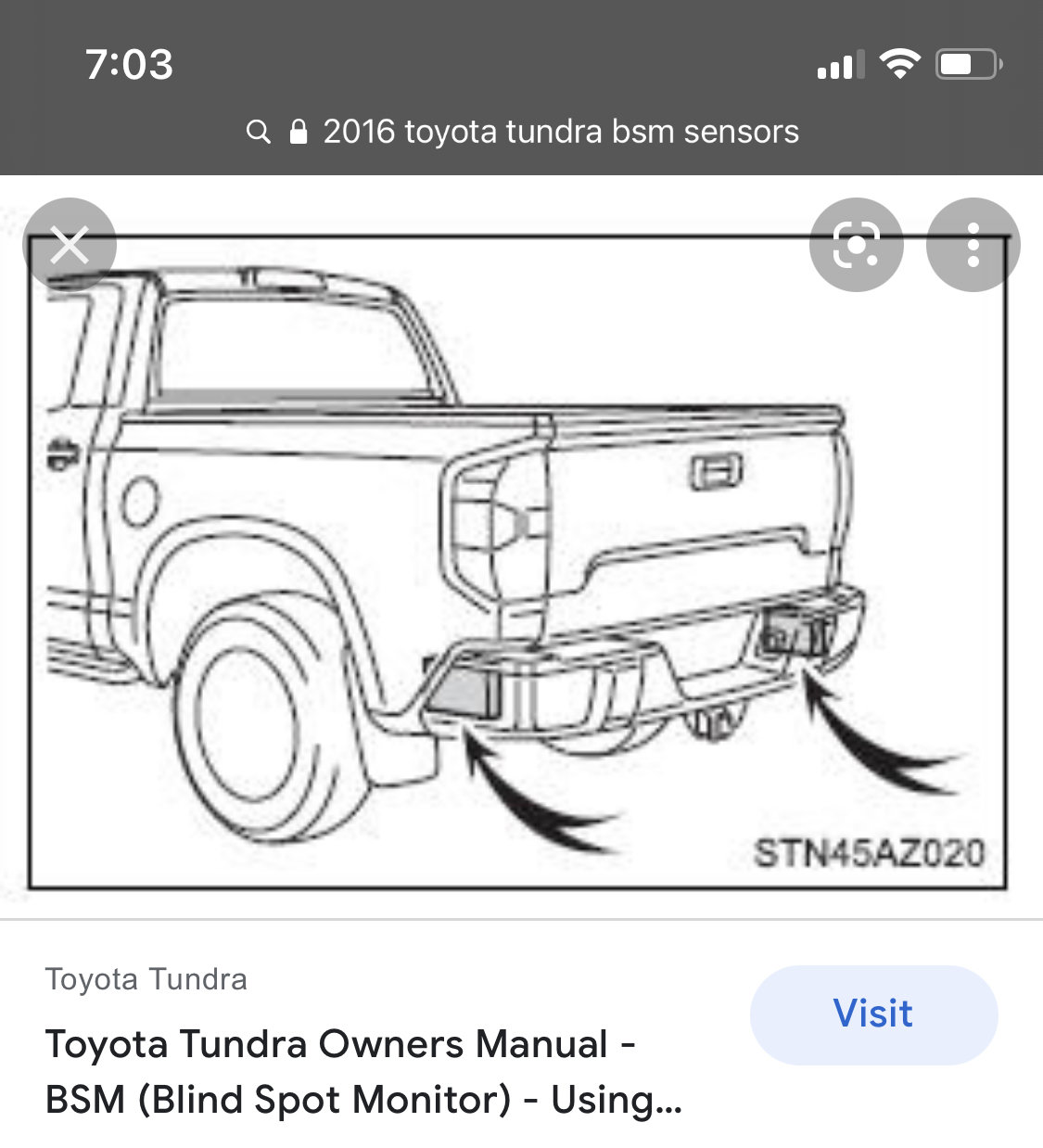 BSM Error Message | Toyota Tundra Forum