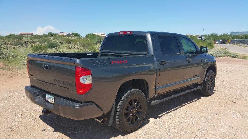 BDTrims Truck Bed Raised Letters Compatible with Tundra TRD Pro 2014-2020 Models Matte Black and Red Both Sides