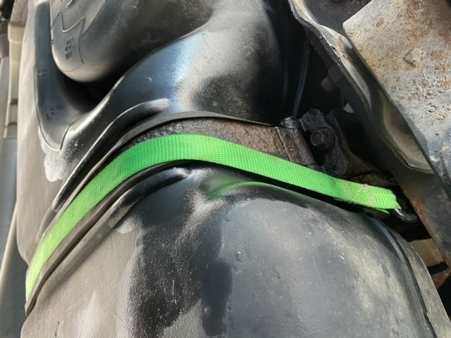 Cracked gas tank strap frame mount