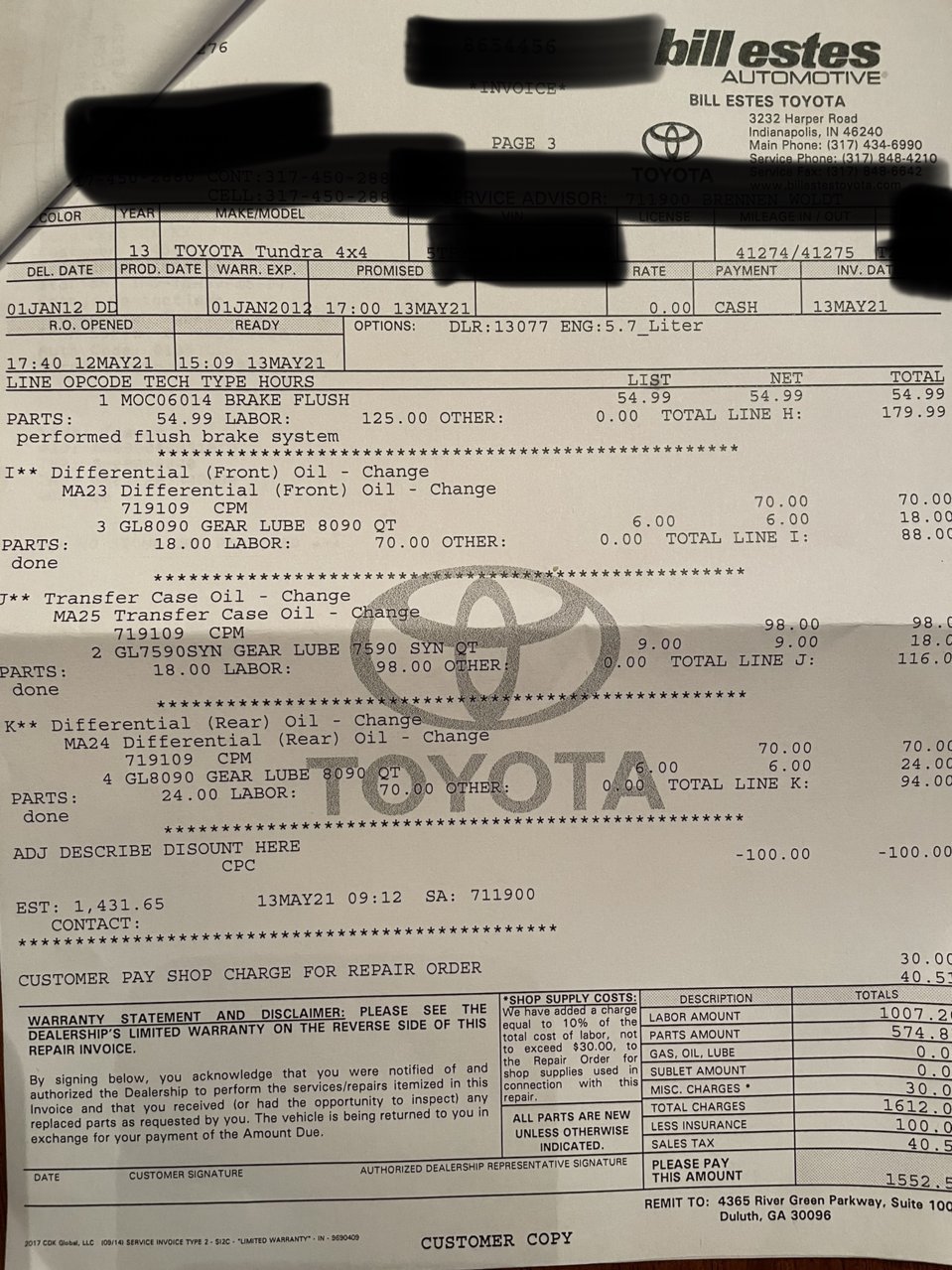 Toyota Dealership Service maintenance update | Toyota Tundra Forum