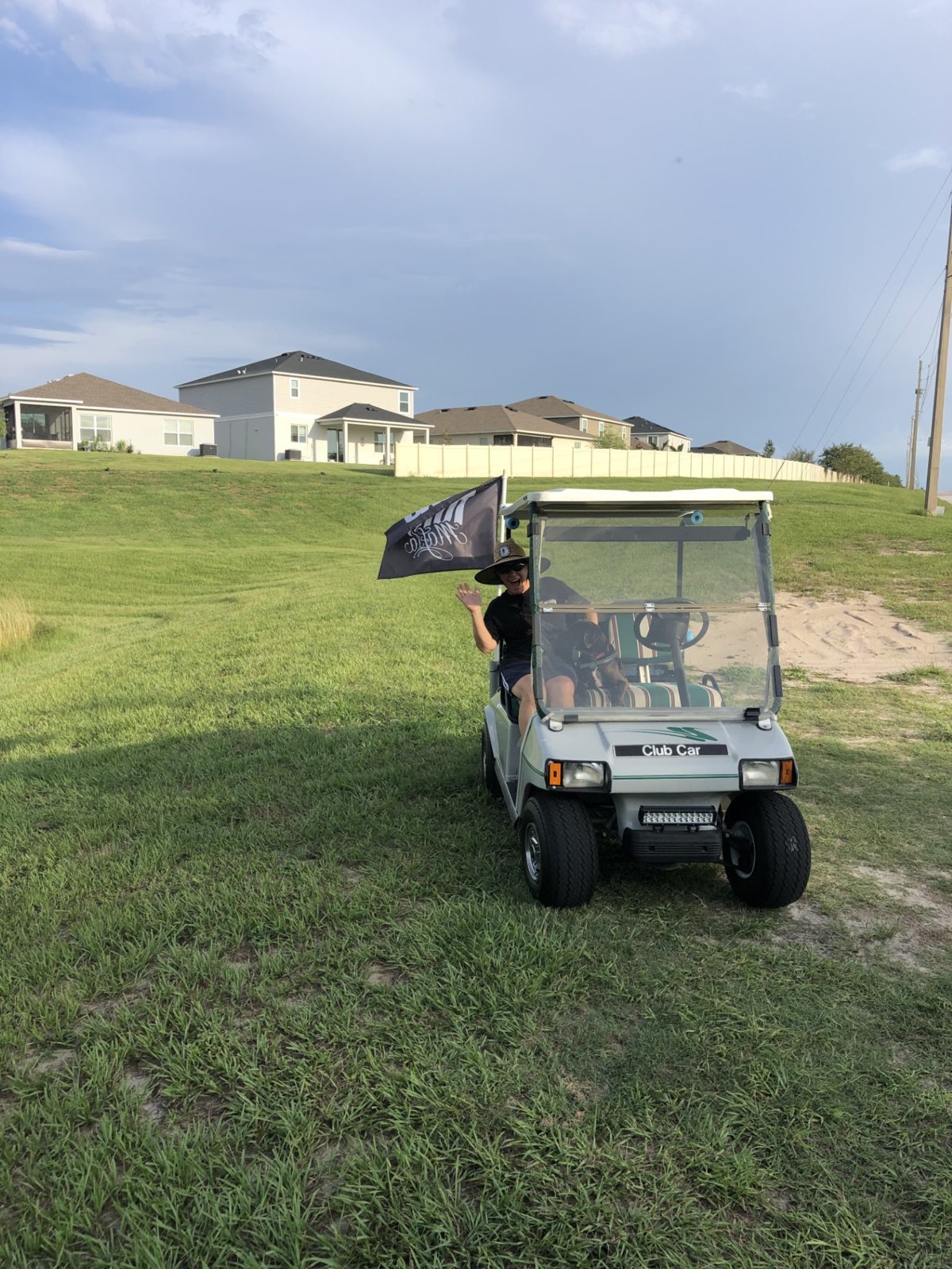 mafia golf cart at the pond.jpg