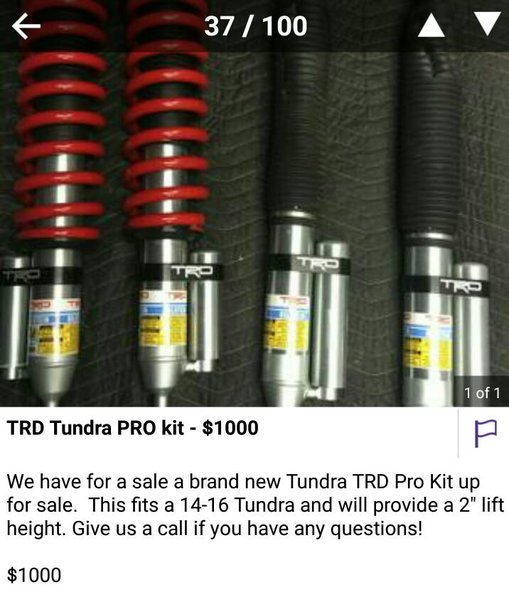 $1000 for TRD Pro Bilsteins full set? | Toyota Tundra Forum