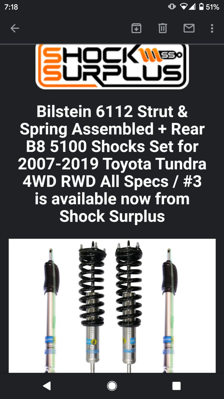 Bilstein 6112's Available | Toyota Tundra Forum