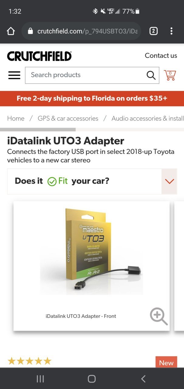 iDatalink UTO3 USB Adapter Connects the factory USB port in select