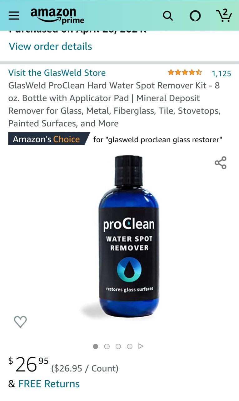 ProClean Water Stain Remover for Glass Shower Door Cleaner & Car Window 16  oz