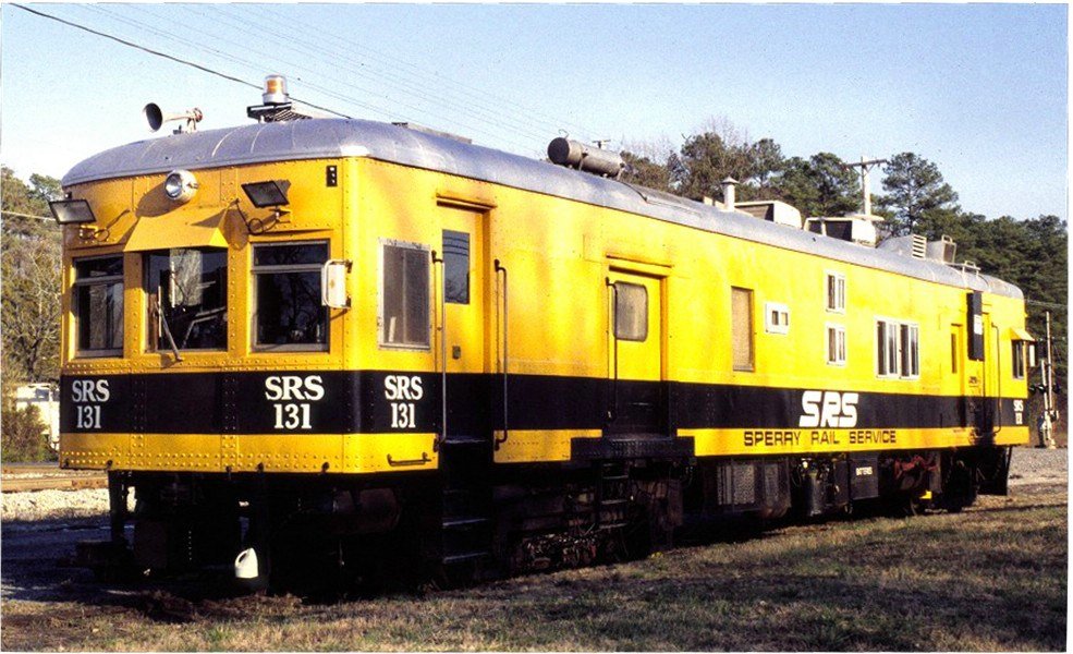 SRS 131 rail test car (ex-LV 27) at Lee Hall, VA., 12 Mar 95..jpg