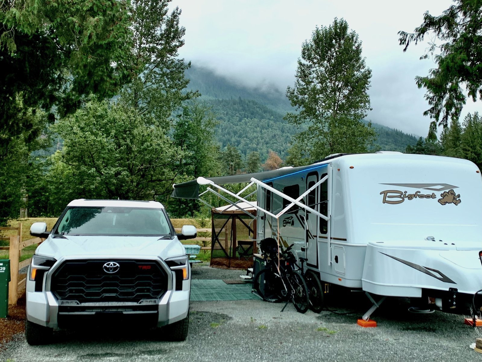 Tundra and Bigfoot - Chilliwack Campground - July 2023.jpg