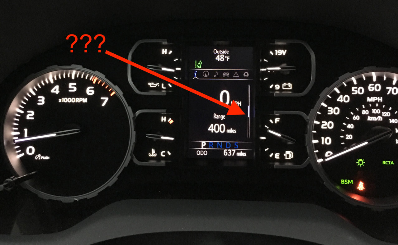 Vertical lines right of the digital speedometer? | Toyota Tundra Forum