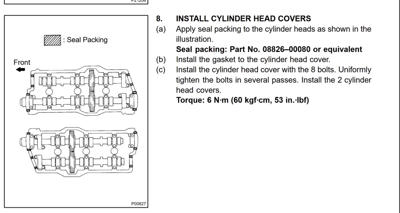 Valve cover bolt torque Toyota Tundra Forum