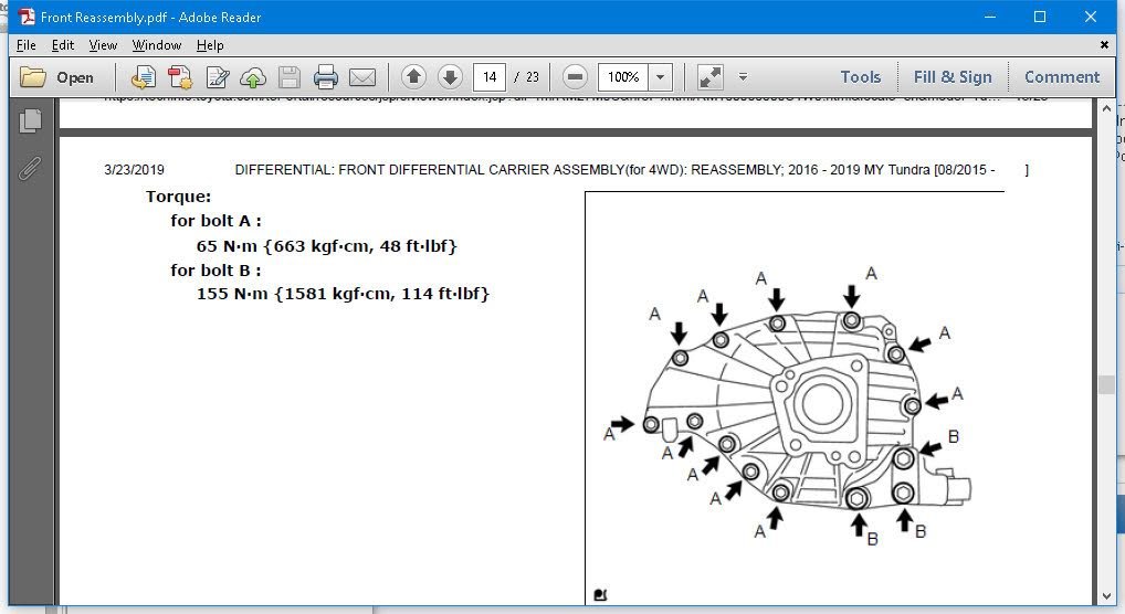 Front Diff Torque Specs? | Toyota Tundra Forum