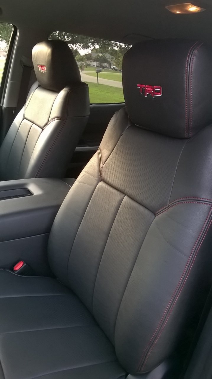 Black& Red Tundra Seat Covers for Front and Back Seats of 2006-2021 Crew Cab/ Crewmax/ Double Cab with Waterproof Faux Leather 