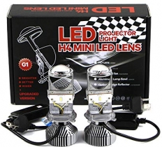 H4 9003 Mini Bi-LED Projector Lens LED Headlight Bulb High Low Beam LHD  Retrofit