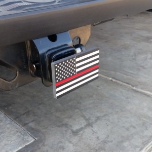 Firefighter support hitch cover installed