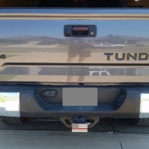 Tailgate handle red lettering 2