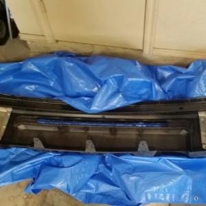 Front bumper on deck for plastidipping.