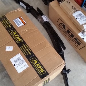 ADS Shocks and one (lulz) of the Deaver U748 leaf springs came in