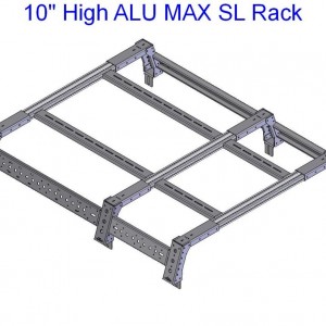 Six Leg Max Bed Rack Assembly, 70 Inch Long, 10 Inch High (56.5 Inch Inside Width) TEXT