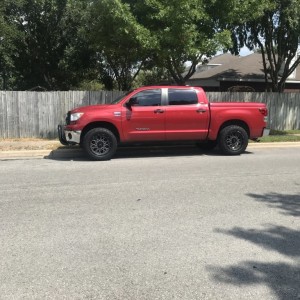 Leveled it with Eibach Pro Sport Shocks. Love it.