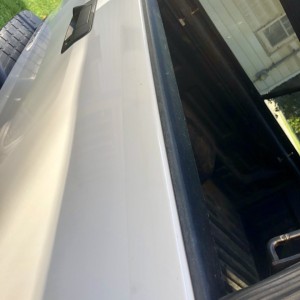 Cleaned up and taped tailgate