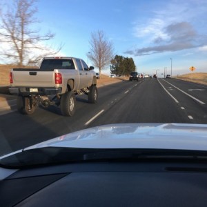 Damn, Chevy! Looked like an 18" lift. Lower part of his door was at eye level even with my 3" lift.