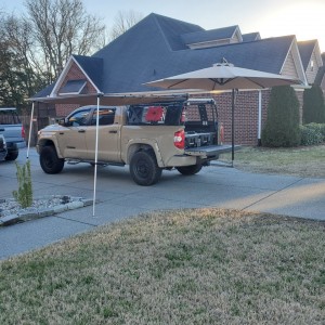 Truck With Umbrella And Awning