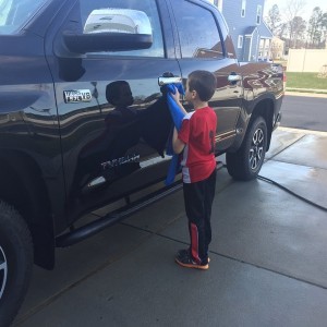 On a 70 degree day in Feb I had to clean it up. Had some great help...he's a perfectionist!