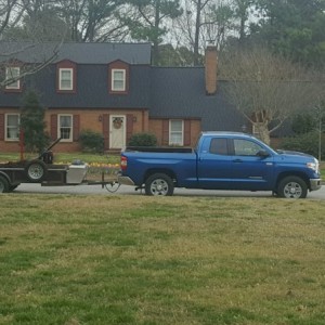 Hauled some mulch today, small job 4yds. This truck tows so well, loving it.