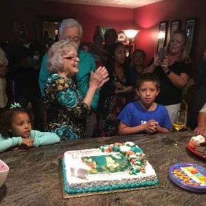 My grandmother celebrated her 91st today! She still volunteers at a hospital, drives, lives by herself, walks the dog daily, goes to senior dances wit