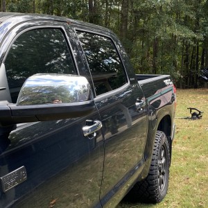 Before I took off the chrome handles and mirror caps