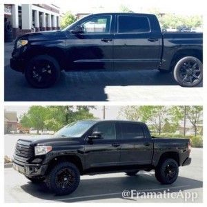 Before and after lift, tires, rims