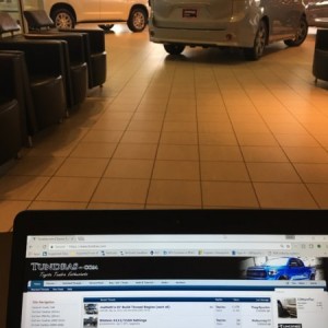 Just chilling at the dealer waiting for my free oil change.