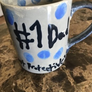 Got some great gifts for Fathers Day. Clothes, gym clothes, gym shoes, water ballon launcher and my favorite - custom mug. "Most protective" (daughter