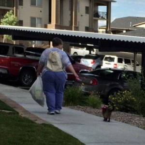 Wyoming never disappoints. Just saw this lady walking a cat in a pink polka dot tutu harness.