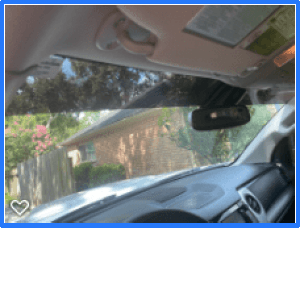 Front windshield tint bar