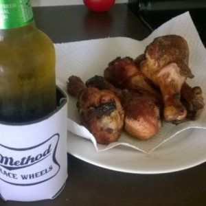 Chilling out with method, bud light lime and grilled marinated chicken!