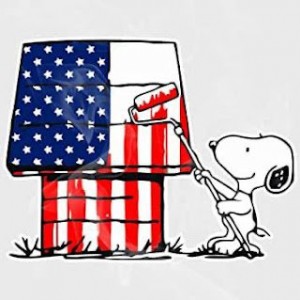 Snoopy Flag Doghouse