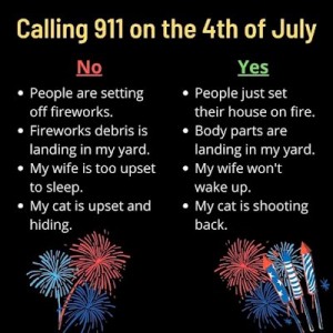Reasons To Call 911 On The Fourth
