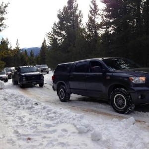 Got to pull out a Ford Dully today while getting our Xmas tree in the mountains. Guys around said no way it could do it. Tundra proved them wrong. Now